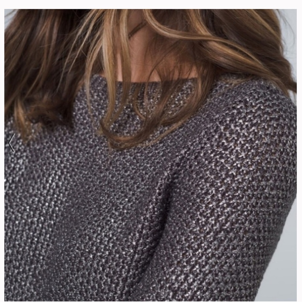 White House Black Market Silver Charcoal Sweater - Picture 2 of 6